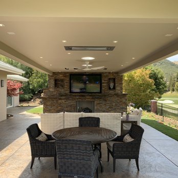 Get Wired Tec - Outdoor 70" TV with custom flush in ceiling speakers and subwoofer. - Security Systems Near Me - Santa Monica, California Get Wired Tec - Outdoor 70" TV with custom flush in ceiling speakers and subwoofer. - Security Systems Near Me - Santa Monica, California