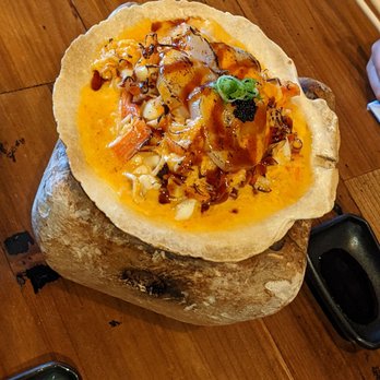 Thai Bar Shi - Hotate Hokkaiyaki on Fire (scallop w/chopped seafood) - Asian Fusion Near Me - Weymouth, Massachusetts Thai Bar Shi - Hotate Hokkaiyaki on Fire (scallop w/chopped seafood) - Asian Fusion Near Me - Weymouth, Massachusetts
