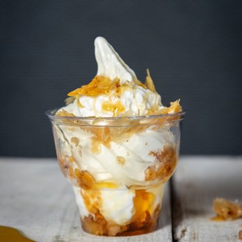 Nick The Greek - an ice cream sundae with caramel sauce - Greek Near Me - Los Angeles, California Nick The Greek - an ice cream sundae with caramel sauce - Greek Near Me - Los Angeles, California