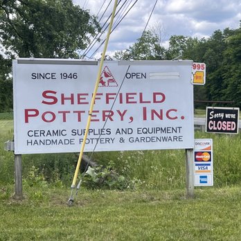Sheffield Pottery - Outdoor sign - Art Supplies Near Me - Sheffield, Massachusetts Sheffield Pottery - Outdoor sign - Art Supplies Near Me - Sheffield, Massachusetts