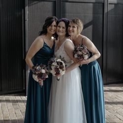Samal's Sewing Boutique - Matron of honor dress; I'm on the left