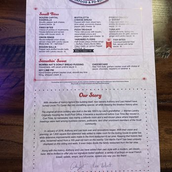 Uncle T's Oyster Bar - Menu front 9/15/24 - Bars Near Me - Scott, Louisiana