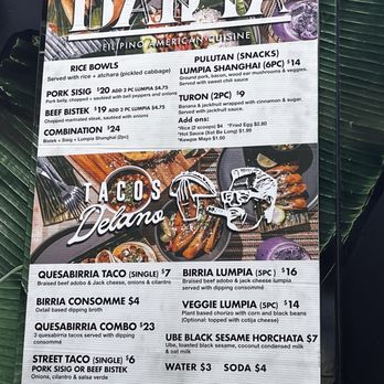 Barya Kitchen - Menu on their food truck 9/25 - Filipino Near Me - San Jose, California Barya Kitchen - Menu on their food truck 9/25 - Filipino Near Me - San Jose, California