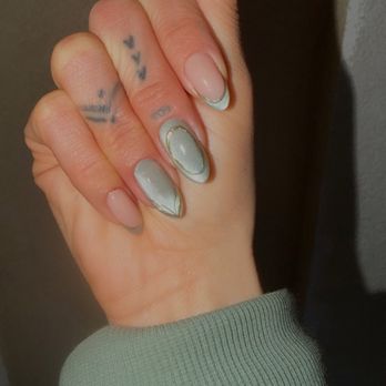 Zula Nail Studio - Cat eye/french tip with chrome details - Nail Technicians Near Me - Walnut Creek, California