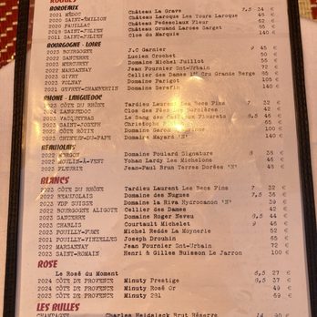 Le Royal - Wine list. - Bistros Near Me - Paris, 75