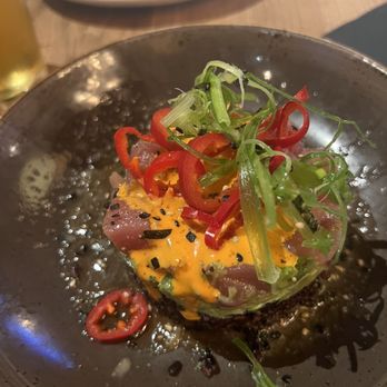 Eureka! - Ahi Poke Stack* - American Near Me - Redlands, California Eureka! - Ahi Poke Stack* - American Near Me - Redlands, California