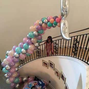 Balloons in LA - The garland along out stairs. - Party & Event Planning Near Me