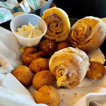 Chesapeake House - Complementary Cinnamon Rolls and Hush Puppies! - Seafood Near Me - Myrtle Beach, South Carolina Chesapeake House - Complementary Cinnamon Rolls and Hush Puppies! - Seafood Near Me - Myrtle Beach, South Carolina