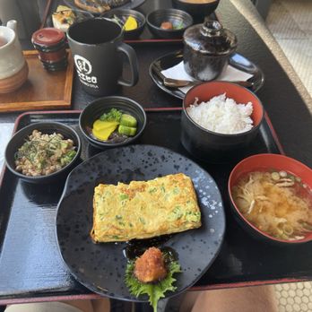 Suehiro DTLA - Breakfast dish of dashi flavored egg, miso soup, rice pickles and natto! - Ramen Near Me - Los Angeles, California Suehiro DTLA - Breakfast dish of dashi flavored egg, miso soup, rice pickles and natto! - Ramen Near Me - Los Angeles, California