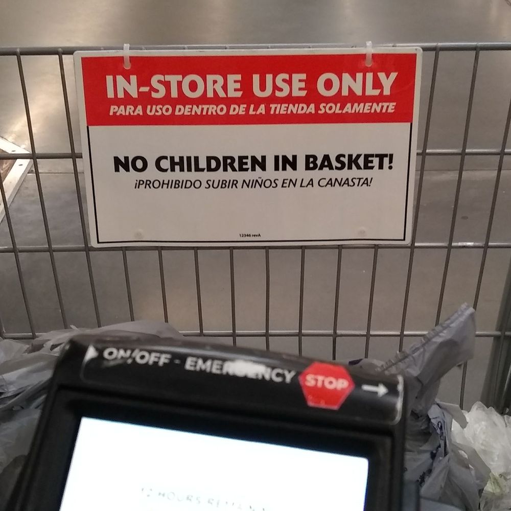 Walmart Supercenter - The sign states IN STORE USE only. They mean it. They won't let them outside where you park. - Grocery Near Me - Houston, Texas Walmart Supercenter - The sign states IN STORE USE only. They mean it. They won't let them outside where you park. - Grocery Near Me - Houston, Texas