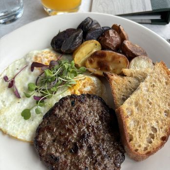 True Food Kitchen - Breakfast plate with eggs and bison sausage - New American Near Me - Tucson, Arizona True Food Kitchen - Breakfast plate with eggs and bison sausage - New American Near Me - Tucson, Arizona