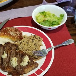 Tri-Way Freezer Meats - Amazing grilled rib eye steak with compound butter and mushroom risotto! Yum....