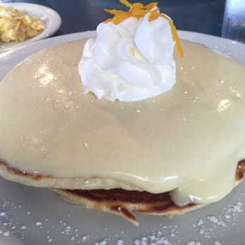 Moke's Bread & Breakfast - Lilikoi pancakes. I just want to lay in a bed of these. So delicious! - Breakfast & Brunch Near Me - Kailua, Hawaii
