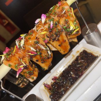 Oishii Boston - Salmon on fire - Japanese Near Me - Boston, Massachusetts Oishii Boston - Salmon on fire - Japanese Near Me - Boston, Massachusetts