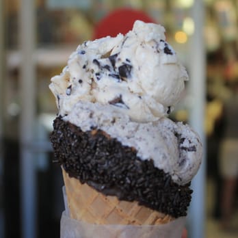 North Pole Sweets - Chocolate Chip, Cookies and Creme on a Chocolate Waffle Cone - Candy Stores Near Me - Big Bear Lake, California