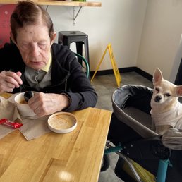My 97 year old Mother enjoying the Tortilla Chicken Soup. My 97 year old Mother enjoying the Tortilla Chicken Soup.