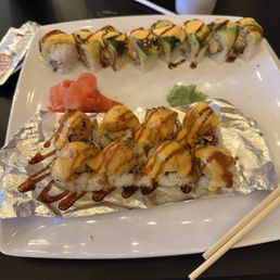 Popcorn Lobster Popcorn Roll and the Samurai roll