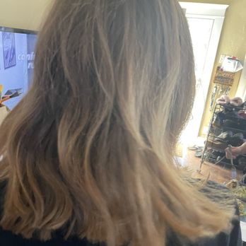 Family Haircutters - Still has dents from her pony tail. She didn't even brush or wet it - Hair Salons Near Me - Carson, California Family Haircutters - Still has dents from her pony tail. She didn't even brush or wet it - Hair Salons Near Me - Carson, California