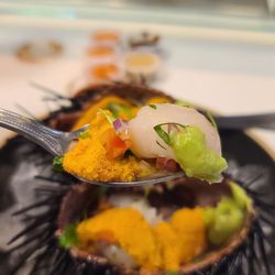 Mercado La Paloma - Live Sea Urchin & Scallops ($27) from Holbox 12-03-2023