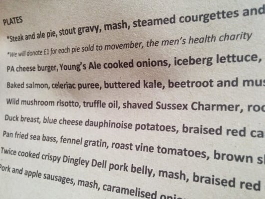Menu photo 2 The Prince Alfred London, XGL