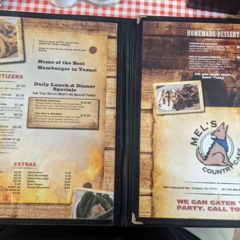 Mel's Country Cafe - Menu - Southern Near Me - Tomball, Texas Mel's Country Cafe - Menu - Southern Near Me - Tomball, Texas