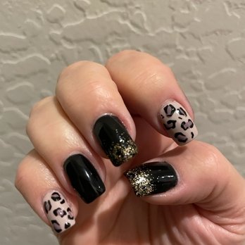 Greenfield Nails & Spa - Gilbert - Fall/Halloween Leopard nails - Nail Salons Near Me - Gilbert, Arizona