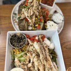Majik Bistro & Milkshakes - Loaded salad and loaded baked potato....