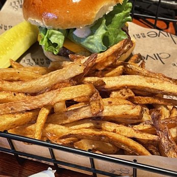 Dive Bar & Grille - The big kahuna burger with fries. - Breakfast & Brunch Near Me - Savage, Maryland
