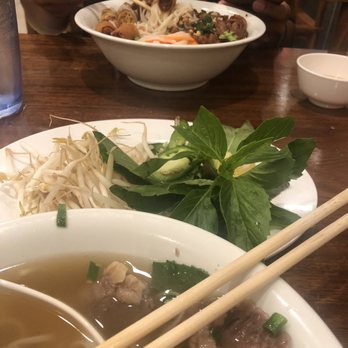 Pho Waipahu - Combination pho and bbq chicken with spring rolls in the back. - Soup Near Me - Waipahu, Hawaii
