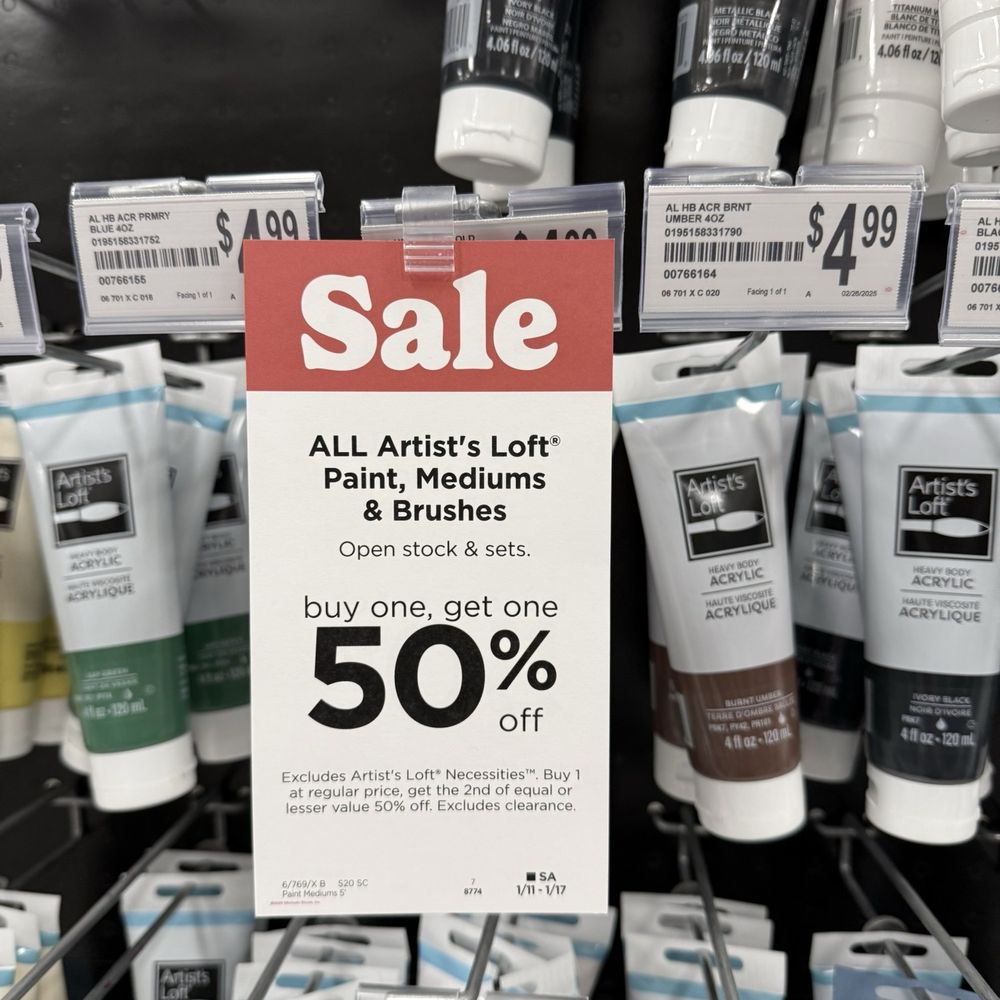 Clearly says the paints are 50% off. If the sale is over then the sign shouldn't be up! Clearly says the paints are 50% off. If the sale is over then the sign shouldn't be up!