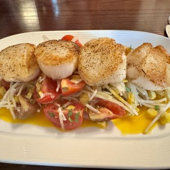 Mirabelle Restaurant & Tavern - Caramelized Sea Scallops with green papaya salad and mango sauce. So delicious! - New American Near Me - Stony Brook, New York Mirabelle Restaurant & Tavern - Caramelized Sea Scallops with green papaya salad and mango sauce. So delicious! - New American Near Me - Stony Brook, New York