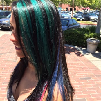 Studio X - Blaine's work! Amazing dye and a blue extension underneath. I love it as always!! - Hair Salons Near Me - Danville, California