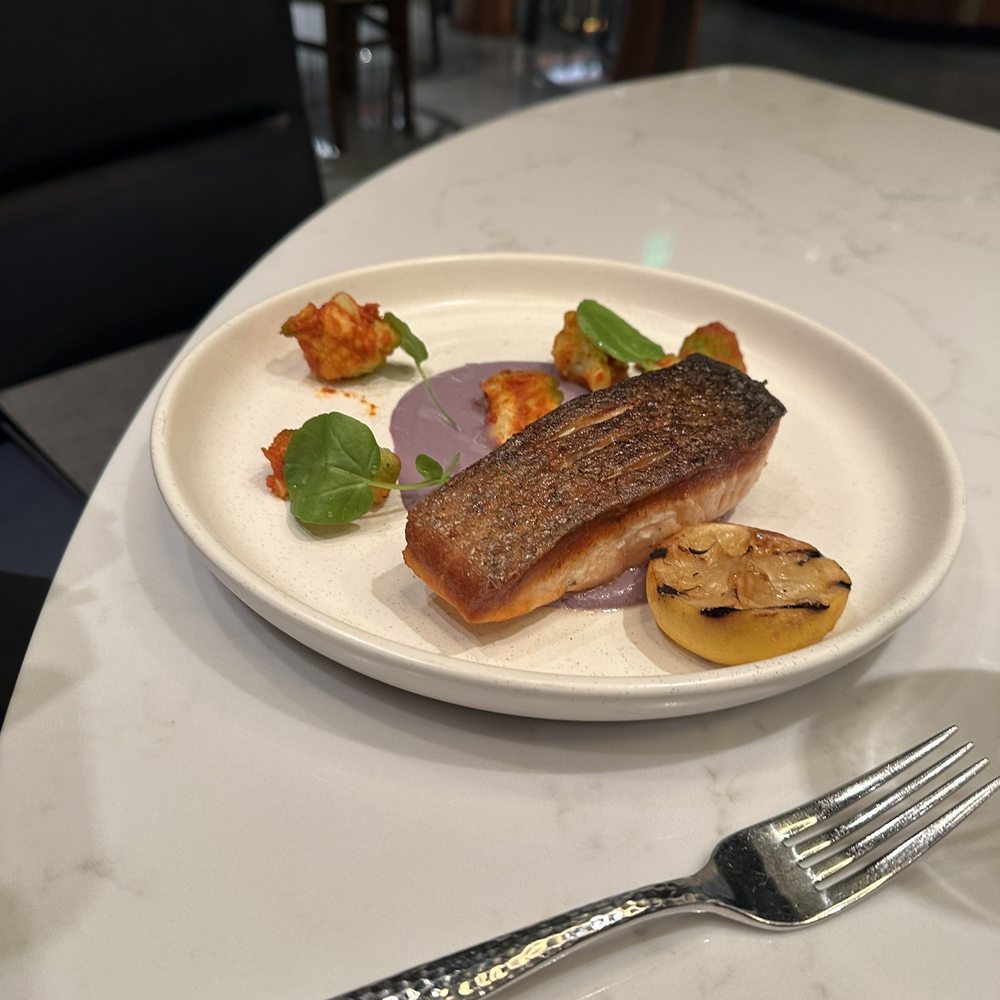 Ramsay's Kitchen - Salmon. Skin is a actually crunchy in your mouth.....fantastic - New American Near Me - Las Vegas, Nevada Ramsay's Kitchen - Salmon. Skin is a actually crunchy in your mouth.....fantastic - New American Near Me - Las Vegas, Nevada