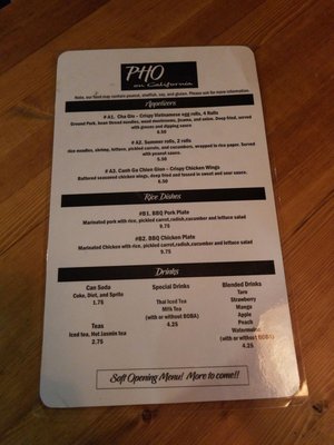 Menu photo 6 Pho On California Pasadena, CA