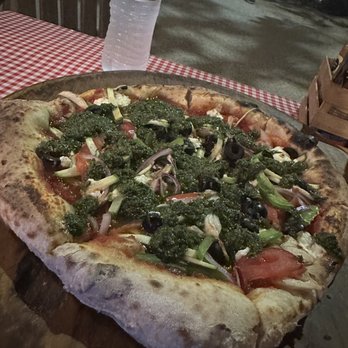 Pizza Venezia - Don't remember the name but personal pizza with pesto and all the veggies - Pizza Near Me - Sayulita, NAY