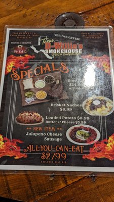 Menu photo 4 Texas D Willies Smokehouse China Grove, TX Menu photo 4 Texas D Willies Smokehouse China Grove, TX