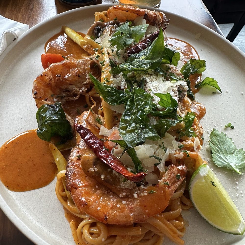 Black Ruby - Tom Yum Shrimp Pasta - Asian Fusion Near Me - Cambridge, Massachusetts