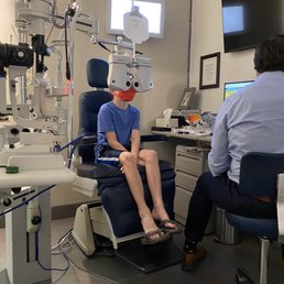 My son getting his exam with Dr. Downs.