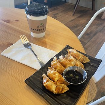 Okaeri Cafe - Matcha Latte with Gyoza - Japanese Near Me - Richardson, Texas Okaeri Cafe - Matcha Latte with Gyoza - Japanese Near Me - Richardson, Texas