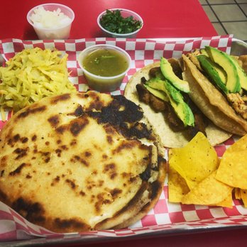 El Patron Subs & Grill - Pastor taco & pollo taco w/ avocado, bean+cheese pupusa, cheese pupusa, & the fermented cabbage that comes with the pupusas. Incredible! - Burgers Near Me - Arden, North Carolina El Patron Subs & Grill - Pastor taco & pollo taco w/ avocado, bean+cheese pupusa, cheese pupusa, & the fermented cabbage that comes with the pupusas. Incredible! - Burgers Near Me - Arden, North Carolina