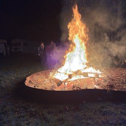 Moose River Campground - Bon Fire during Halloween Pot Luck that the camp ground provided