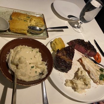 Orange Sky - Steak, lobster tail split with husband, mashed potatoes, cornbread - New American Near Me - Scottsdale, Arizona Orange Sky - Steak, lobster tail split with husband, mashed potatoes, cornbread - New American Near Me - Scottsdale, Arizona