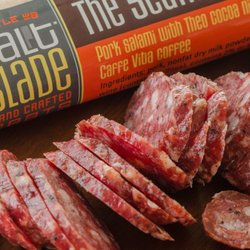 Salt Blade - The Seattle Stick is an all-pork salami flavored with coffee beans and cocoa nibs!