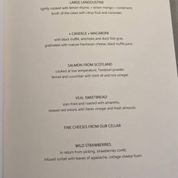 Tasting Menu