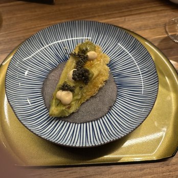 Shoyo - A tempura fried vegetable wrapped in a tortilla and covered in caviar. It was sublime! - Sushi Bars Near Me - Dallas, Texas Shoyo - A tempura fried vegetable wrapped in a tortilla and covered in caviar. It was sublime! - Sushi Bars Near Me - Dallas, Texas