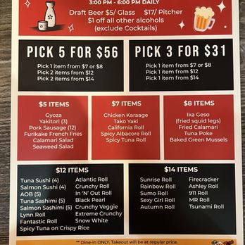 I Luv Sushi - Happy Hour menu - Sushi Bars Near Me - Lakewood, California
