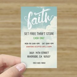Set Free Thrift Store - Take a business card when you make a donation or shop at the store.