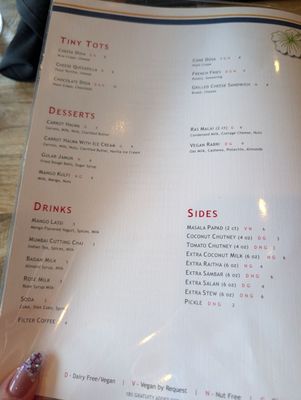 Menu photo 1 Mantra Folsom, CA