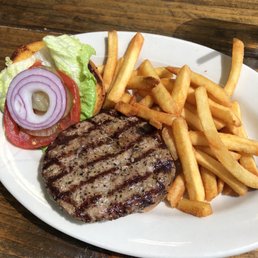 Hamburger and fries
