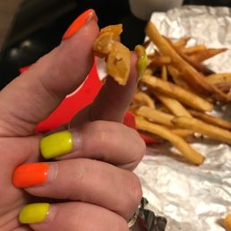 Fries that were so cold and so burnt that the potato inside was non existent.